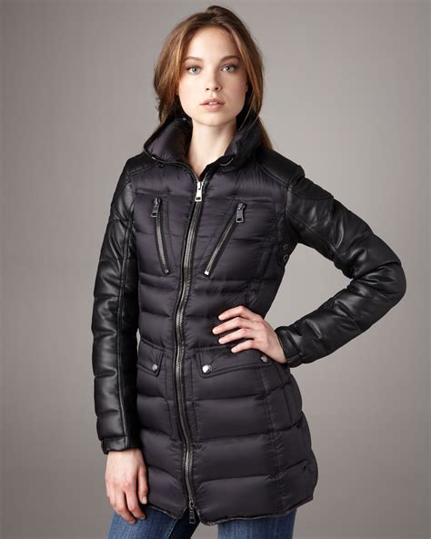 burberry coat leather sleeves|Burberry jacket for women.